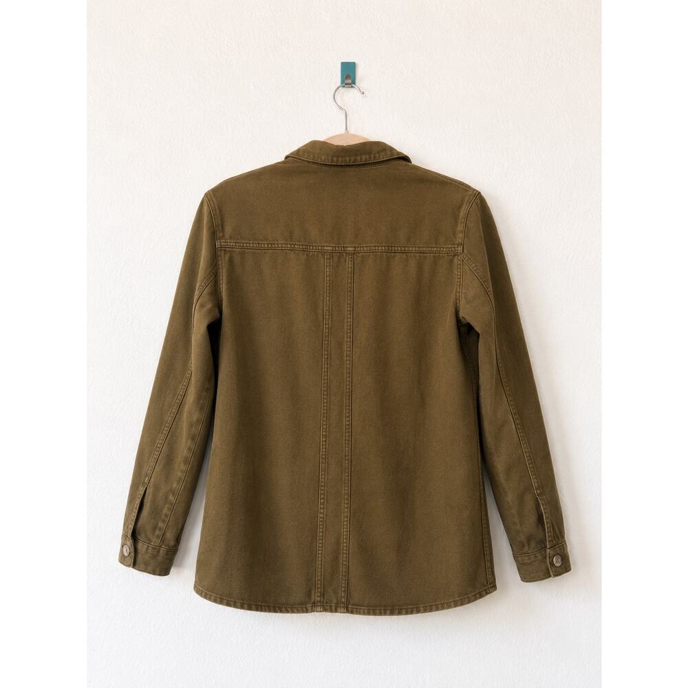 Sezane Denim Will Jacket In Khaki Green Small - Picture 6 of 9